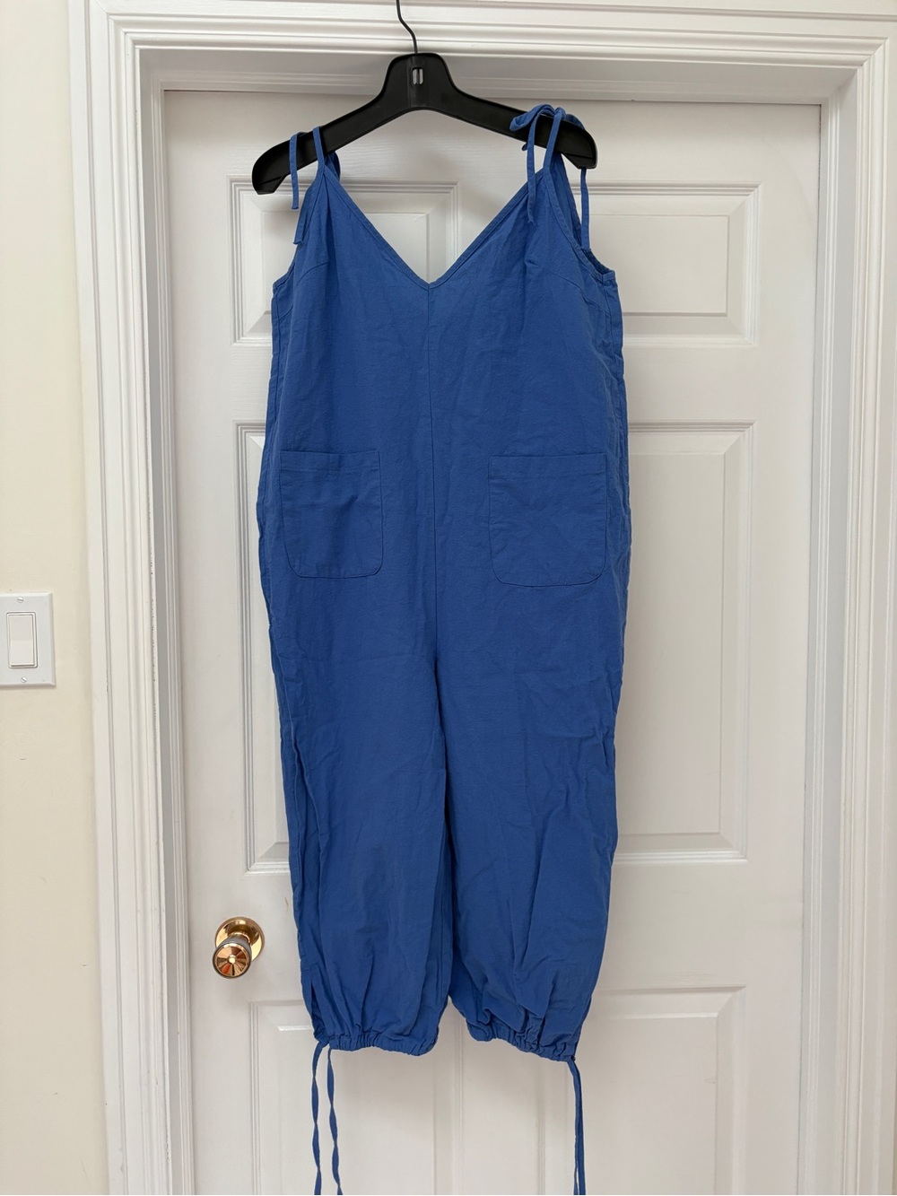 Cupshe Royal Blue ladies Cotton One-Piece jumpsuit with Pockets